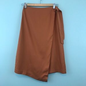 Mustard Wrap Skirt with Side Tie